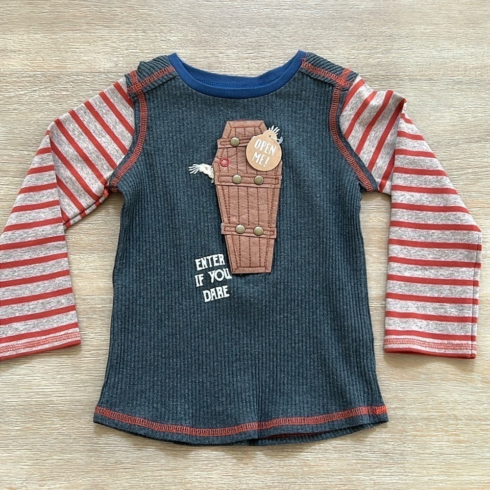🎃 Mudpie Toddler Boy Halloween Mummy Long Sleeve Shirt 4T 5T